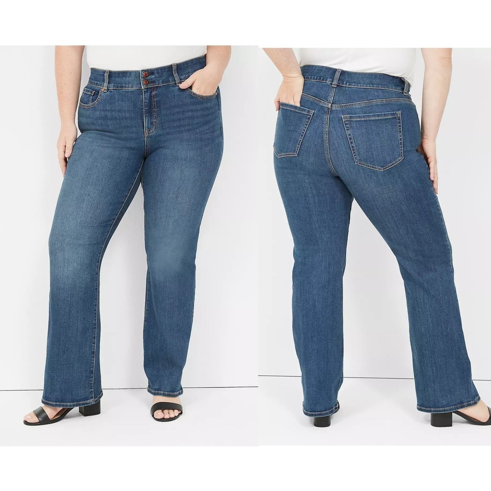 Lane Bryant Tighter Tummy Fit High-Rise Boot Jeans‎ Womens 16 Blue Denim Stretch